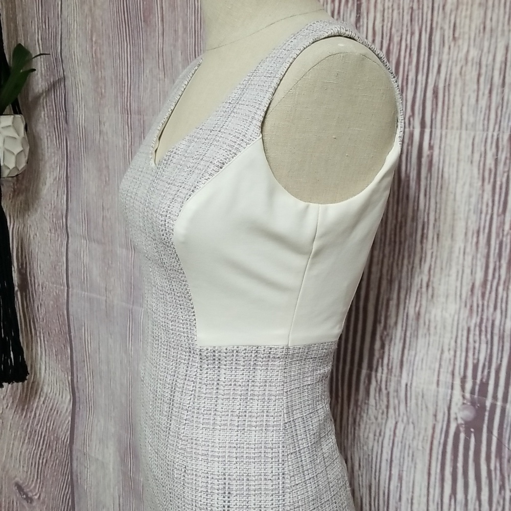 WHBM Pastel Tweed Panel A-Line Sleeveless Dress - Size 2 Petite - Picture 5 of 11